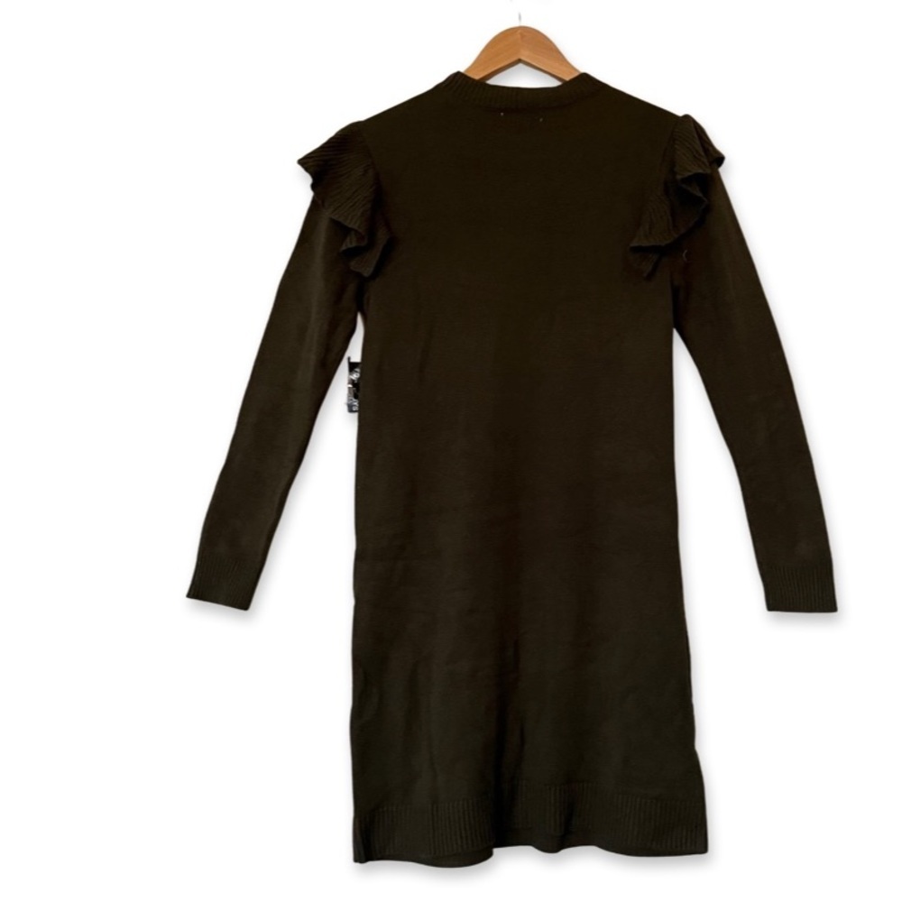 Ruffled Cable-Knit Sweater Dress - Picture 3 of 9